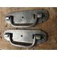 A pair of large heavy duty antique style cast iron box or chest lifting or carrying handles