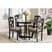 Baxton Studio Morigan Sand Fabric Upholstered and Dark Brown Finished Wood 5-Piece Dining Set - Wholesale Interiors Morigan-Sand-Dark-Brown-5PC-Dining-Set