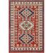 Geometric Kazak Oriental Area Rug Wool Hand-knotted Traditional Carpet - 4'0" x 5'9"