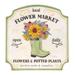 Local Flower Market Open Daily Metal Sign - 16.75"H x 16"W x 0.50"D