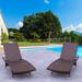 Courtyard Casual Relax 2 Wicker Chaise Lounges with Folding Legs