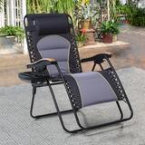 Oversize XL Padded Zero Gravity Lounge Chair Wider Armrest Adjustable Recliner with Cup Holder - N/A