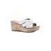 Women's White Mountain Samwell Platform Wedge Sandal by White Mountain in White Burnished Smooth (Size 8 1/2 M)