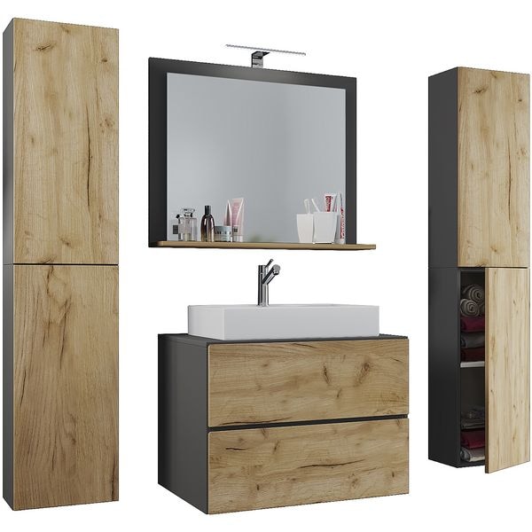 VCM Morgenthaler 5-tlg. Badmöbel-Set »Lendas XL« 60 cm grau