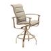 Tropitone Ovation Padded Sling Outdoor Barstool in Black/Brown | 48.5 H x 25 W x 29.5 D in | Wayfair 880627PS_28_SNR_Taylor_Taylor