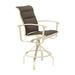 Tropitone Ovation Padded Sling Outdoor Barstool in Gray/White | 50.5 H x 25 W x 29.5 D in | Wayfair 880627PS_30_SHL_Cape Cove_Cape Cove