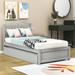 Red Barrel Studio® Twin Size Wooden Platform Bed w/ Trundle Wood in Gray | 37.5 H x 41.7 W x 79.5 D in | Wayfair 8803DEF512E3429C93400FC9808EE74E