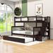 Darol Twin over Full Standard Bunk Bed w/ Trundle by Harriet Bee, Solid Wood in Gray | 62 H x 54 W x 91 D in | Wayfair