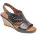 Cobb Hill Womens Janna Perforated Slingback Shoes - Size 5 M - Black - Black - Rockport Heels