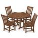 POLYWOOD® Vineyard 5-Piece Round Farmhouse Outdoor Dining Set Plastic in Brown | 48 W x 48 D in | Wayfair PWS651-1-TE