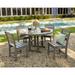 POLYWOOD® Lakeside 5-Piece Round Farmhouse Side Chair Outdoor Dining Set Plastic in Brown | 48 W x 48 D in | Wayfair PWS517-1-SA