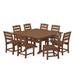 POLYWOOD® Lakeside 9-Piece Farmhouse Trestle Outdoor Dining Set Plastic in Brown | 59.5 W x 59.38 D in | Wayfair PWS661-1-TE