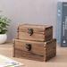 Loon Peak® Nesting 2 Piece Solid Wood Box Set Solid Wood in Brown | 7.08 H x 5.11 W x 3.54 D in | Wayfair 47BBC15CEC1E4671BFD7AD0E63CF75EF