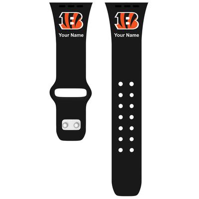 Cincinnati Bengals 42/44/45mm Personalized Silicone Apple Watch Band