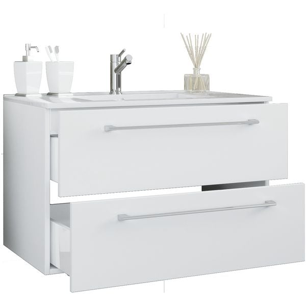 VCM Morgenthaler Waschtisch »Badinos« mit 2 Schüben 80 cm inkl. Waschbecken weiß, 80x50x46 cm Image