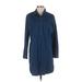 Old Navy Casual Dress - Shirtdress: Blue Solid Dresses - Women's Size Small