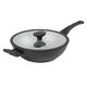 Russell Hobbs RH01860EU7 28 cm Wok - with Glass Lid, Non-Stick Tall Design Induction Pan, Metal Utensil Safe, Use Little to No Oil, Easy-Clean, High Endurance Surface, Crystaltech Graphite Collection