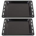 SPARES2GO Baking Tray Enamelled Pan Compatible with Neff Oven Cooker (448mm x 360mm x 25mm, Pack of 2)