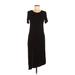 BCBGeneration Casual Dress - Midi: Black Solid Dresses - Women's Size 2X-Small