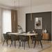 Corrigan Studio® Ashante Concept 9 Piece Resin & Wood Plage Indoor Dining Set w/ Black Chairs Plastic/Acrylic/Wood/Upholstered | Wayfair