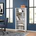Huckins 5 Shelf 63" Standard Bookcase Wood in Gray/White Laurel Foundry Modern Farmhouse® | 63 H x 32 W x 12.17 D in | Wayfair