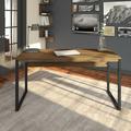 17 Stories Rauli Furniture Latitude 60W Writing Desk in Rustic Brown Embossed Wood/Metal in Black/Brown/Gray | 30 H x 60 W x 23.54 D in | Wayfair