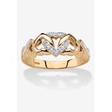 Women's Gold & Silver Promise Ring with Diamond Accent by PalmBeach Jewelry in Gold (Size 5)
