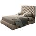 Hispania Home Klass Solid Wood Tufted Platform Bed Wood & /Upholstered/Velvet in Brown | 62.99 H x 76 W x 80 D in | Wayfair MA63-K