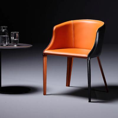 Black Orange Modern Saddle Leather, How To Protect Leather Dining Chairs