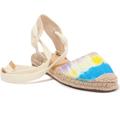 Nine West Shoes | New Lace-Up Wrap Espadrille Flat | Color: Blue/Yellow | Size: 8