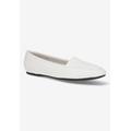 Extra Wide Width Women's Thrill Pointed Toe Loafer by Easy Street in White (Size 9 1/2 WW)