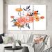 East Urban Home Bouquet w/ Citrus Lemon & Tangerine I - Traditional Canvas Wall Art Print Metal in Gray/Orange | 40 H x 60 W x 1 D in | Wayfair