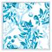 East Urban Home Turquoise Leaves & Berries On White - Patterned Canvas Wall Art Print Canvas in Blue/Green | 16 H x 16 W x 1 D in | Wayfair