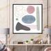 East Urban Home Geometric Poster w/ Pastel & Geometric Shapes - Modern Canvas Wall Art Print Canvas in Blue/Pink | 16 H x 16 W x 1 D in | Wayfair