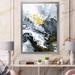 East Urban Home Gold White & Yellow Marble Clouds III - Painting on Canvas Metal in Black/Blue/White | 32 H x 24 W x 1 D in | Wayfair