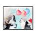 East Urban Home Three Funny Cute Husky Dogs in Christmas Hats - Print on Canvas Metal in Blue/Green/Red | 16 H x 32 W x 1 D in | Wayfair