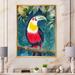 East Urban Home Toucan on the Tree Branch w/ Emerald Leaves - Print on Canvas Metal in Green/Red | 32 H x 24 W x 1 D in | Wayfair