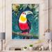 East Urban Home Toucan on the Tree Branch w/ Emerald Leaves - Print on Canvas Metal in Green/Red | 32 H x 24 W x 1 D in | Wayfair