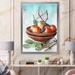 East Urban Home Clay Bowl of Yellow Persimmon - Print on Canvas Metal in Red | 32 H x 24 W x 1 D in | Wayfair 8470D96B65944B18995D99FFB0D74226