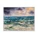 East Urban Home Sea Waves & Dramatic Sky - Painting on Canvas in Blue | 12 H x 20 W x 1 D in | Wayfair F5E0321A972A40BFAE433F348597AE49