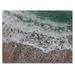 East Urban Home Sea Waves w/ Foam Breaking at the Shore - Print on Canvas Metal in Blue/Green | 12 H x 60 W x 1 D in | Wayfair