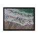 East Urban Home Sea Waves w/ Foam Breaking at the Shore - Print on Canvas Metal in Blue/Green | 24 H x 32 W x 1 D in | Wayfair
