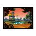 East Urban Home Small Pond on a Forest Glade at Dawn - Painting on Canvas Metal in Blue/Green | 30 H x 40 W x 1.5 D in | Wayfair