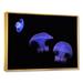 East Urban Home Purple Jellyfish on Black - Print on Canvas Metal in Black/Blue | 30 H x 40 W x 1.5 D in | Wayfair 9BEE2DC734DF4DF9A894146D283E397A