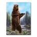 East Urban Home Bear Standing Bear - Painting on Canvas Metal in Brown/Green | 32 H x 16 W x 1 D in | Wayfair 04A68C532C994092B7C1B6124F78D0D7