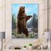 East Urban Home Bear Standing Bear - Painting on Canvas Metal in Brown/Green | 40 H x 30 W x 1.5 D in | Wayfair 413F69FE2A0D4A1BB7CD6A4E206BBEA6
