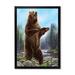 East Urban Home Bear Standing Bear - Painting on Canvas Metal in Brown/Green | 40 H x 30 W x 1.5 D in | Wayfair 5B46E1ACDCEA458BAAEEB0FC03EEC8C5