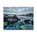 East Urban Home Sea Waves Impacting Rock on the Beach - Print on Canvas Metal in Gray | 24 H x 32 W x 1 D in | Wayfair