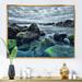 East Urban Home Sea Waves Impacting Rock on the Beach - Print on Canvas in Gray | 12 H x 20 W x 1 D in | Wayfair D49B4F5818FA4D3F8A1EC0E9FB59EBAA