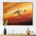 East Urban Home Running Camels During a Sandstorm - Print on Canvas Metal in Brown | 24 H x 32 W x 1 D in | Wayfair